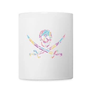 LGBTQIA+ T-Shirt Skull Sword Word Cloud Gay Pride - Mug - white - Front