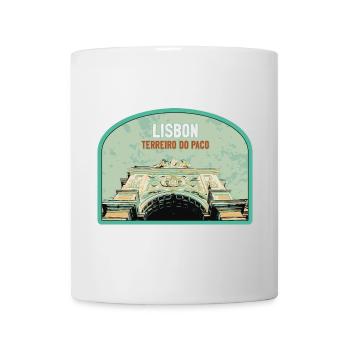 Lissabon Gate Augusta Street Badge, Portugal - Tasse - Weiß - Vorne