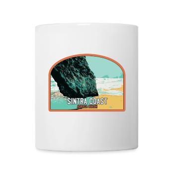 Illustration of Adraga Beach, Sintra Portugal - Mug - white - Front