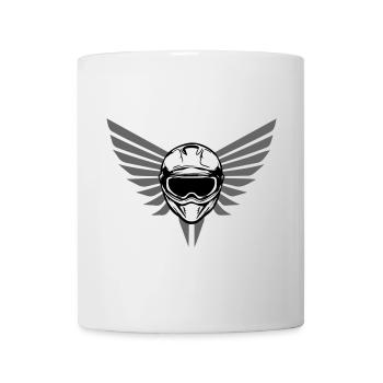 Motocross Motorradhelm mit Flügel - Tasse - Weiß - Vorne