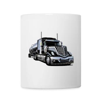 Semi-remorque en chrome et puissance - Mug blanc - blanc - Devant