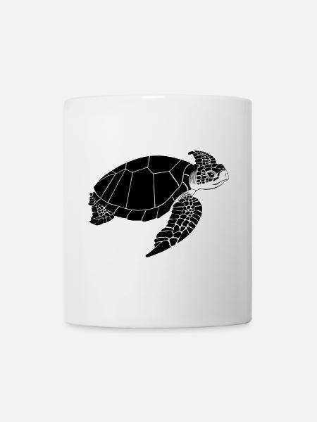 Tortue Noir & Blanc - Mug blanc - blanc