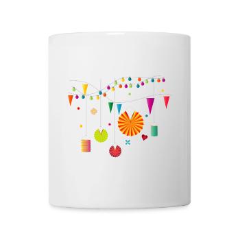 Sommer Party im eigenen Garten mit Lampions - Tasse - Weiß - Vorne
