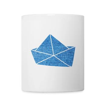 Paper Boat Jeans Boat Ship Holiday Lake Sea Fan - Mug blanc - blanc - Devant