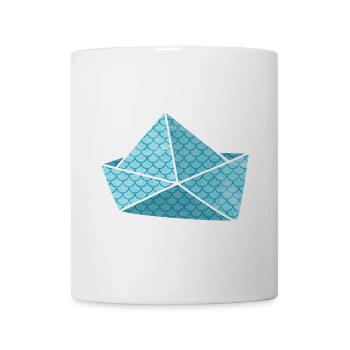 Paper boat fish shed holiday ready ship boat - Mug - white - Front