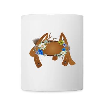 Traditional suspenders of a lederhosen illustration - Mug - white - Front