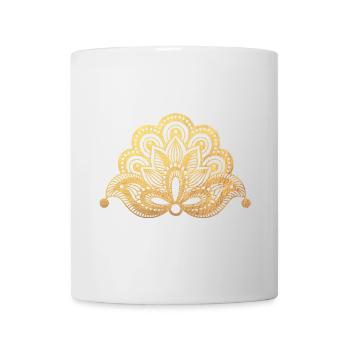 Ornament Indien Yoga Muster Gold Meditation om - Tasse - Weiß - Vorne