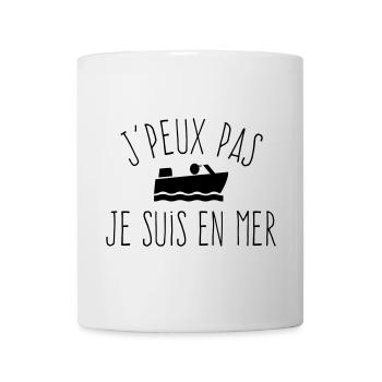 J'peux pas je suis en mer - Humour Bateau - Mug blanc - blanc - Devant