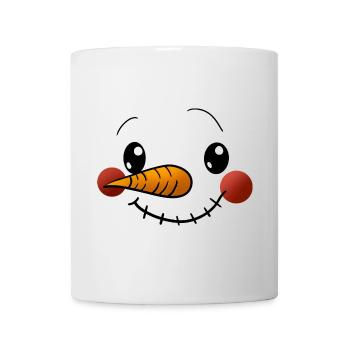 Kuschelig Schneemann Gesicht - Tasse - Weiß - Vorne