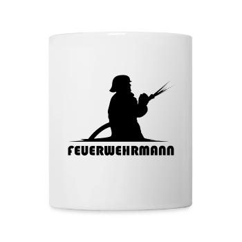 Feuerwehrmann Logo Icon Symbol Löschzug Schlauch - Tasse - Weiß - Vorne