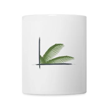 Feuilles de palmier encadrées dans des cadres de brosse - Mug blanc - blanc - Devant