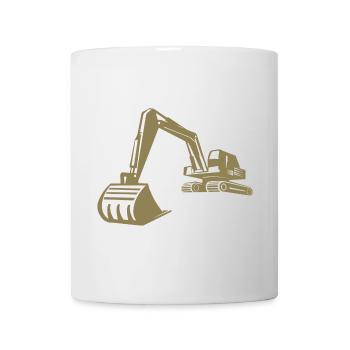 Silhouette de pelle, conception précise pour les équipements de construction - Mug blanc - blanc - Devant