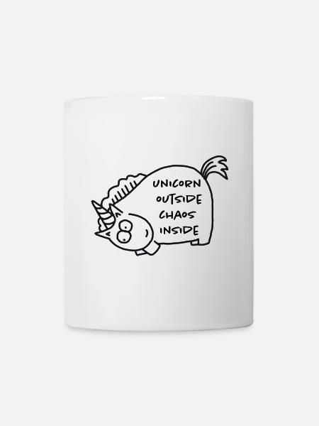 unicornoutsidechaosinside - Tasse - Weiß