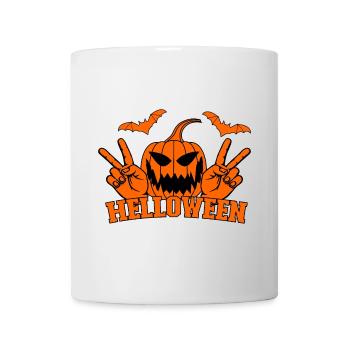 Helloween paix victoire main symbole chauve-souris - Mug blanc - blanc - Devant