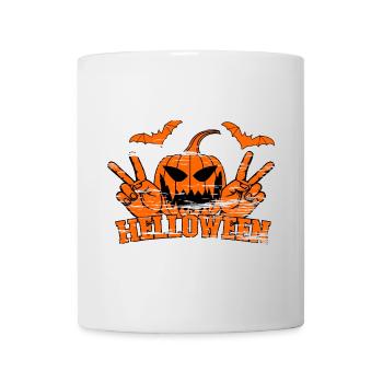 Helloween Frieden Victory Hand Symbol used - Tasse - Weiß - Vorne