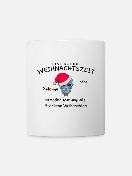 Radiologie, Röntgenbild Schädel lustig Weihnachten - Tasse - Weiß
