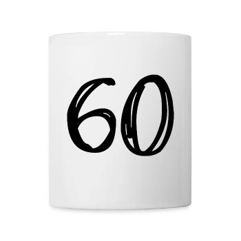 60. 60 ANS. 60e ANNIVERSAIRE. ANNIVERSAIRE 60 ANS. - Mug blanc - blanc - Devant