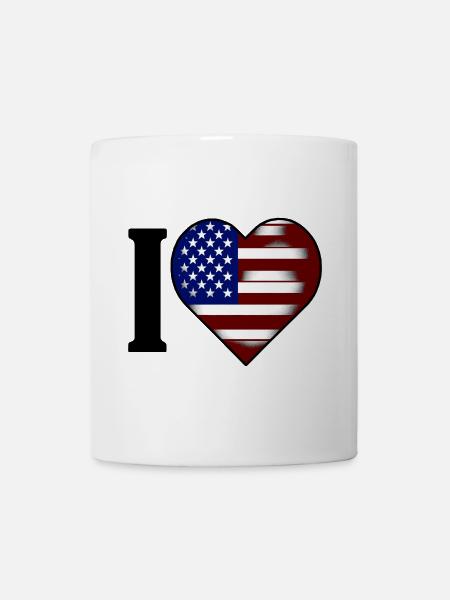 I ♥️ USA | Ich liebe die Vereinigten Staaten - Tasse - Weiß