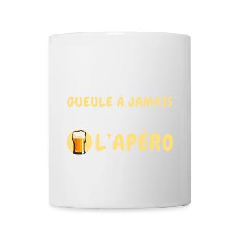 Gueule à l’apéro: jamais refuser - Mug blanc - blanc - Devant