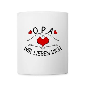 Opa wir lieben Dich - Tasse - Weiß - Vorne