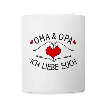 Oma und Opa ich liebe Euch - Tasse - Weiß - Vorne