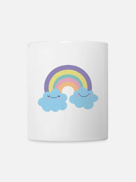 Colorful Rainbow Cloud Charm - Mug - white
