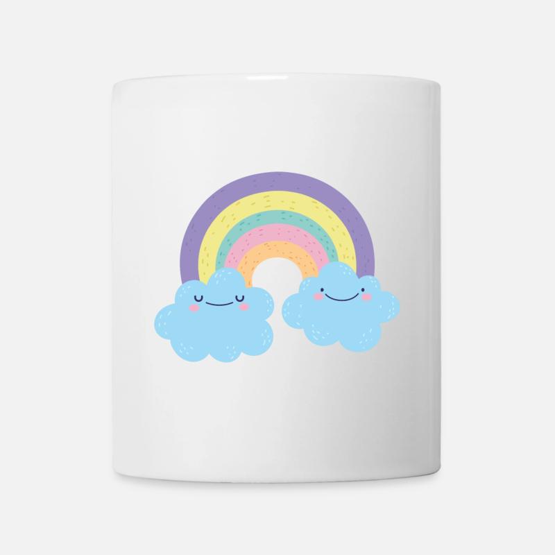Colorful Rainbow Cloud Charm - Mug - white