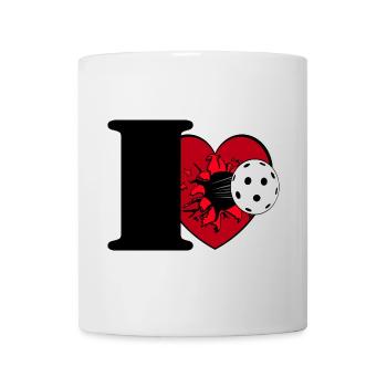 Floorball , Unihockey , I Love Floorball - Tasse - Weiß - Vorne