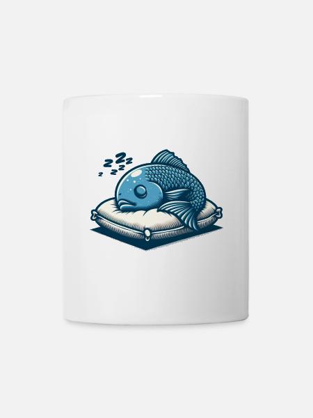 Fische schlafen lustige Tiere - Tasse - Weiß