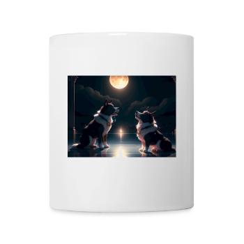Mondschein-Hunde-Duett - Tasse - Weiß - Vorne