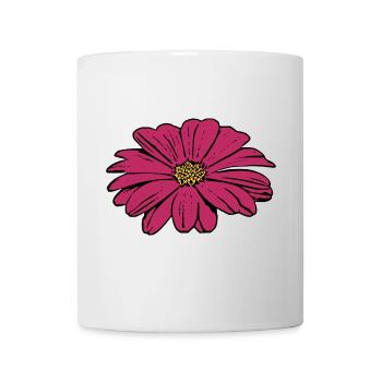 Blume Blüte rot violett - Tasse - Weiß - Vorne