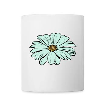 Blume hellblau blaue Blume - Tasse - Weiß - Vorne