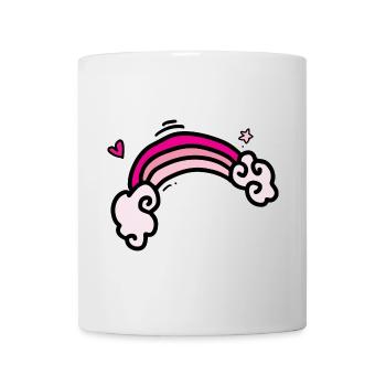 Pastellrosa Regenbogenwolken - Tasse - Weiß - Vorne