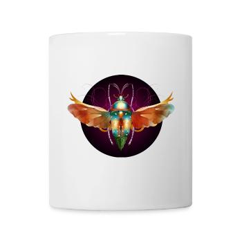 imaginative colorful shimmering insect with wings - Mug - white - Front