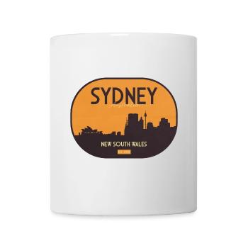 Sydney skyline in orange sunset - Mug - white - Front