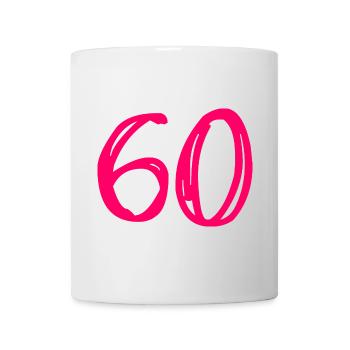 60. 60 ANS. 60e ANNIVERSAIRE. ANNIVERSAIRE 60 ANS. - Mug blanc - blanc - Devant