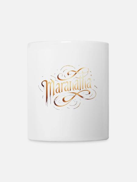 Maranatha Gold Script Swirls - Tasse - Weiß