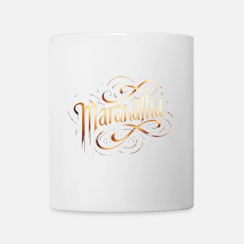 Maranatha Gold Script Swirls - Tasse - Weiß