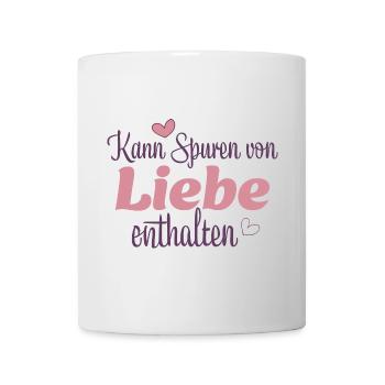 Kann Spuren von Liebe enthalten - Tasse - Weiß - Vorne