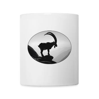 Majestätischer Alpen Steinbock Silhouette - Tasse - Weiß - Vorne