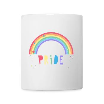 colorful Pride lettering with rainbow - Mug - white - Front