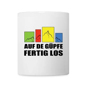 auf de Güpfe fertig los-auf die Gipfeln fertig los - Tasse - Weiß - Vorne