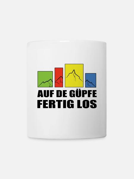 sur le Güpfe, prêts, allez sur les sommets, prêts, partez - Mug blanc - blanc