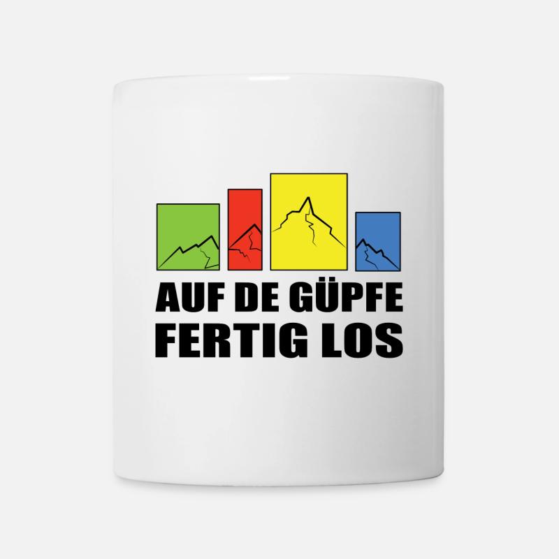 sur le Güpfe, prêts, allez sur les sommets, prêts, partez - Mug blanc - blanc