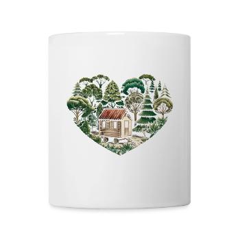 living close to nature with a tiny house in the forest - Mug - white - Front