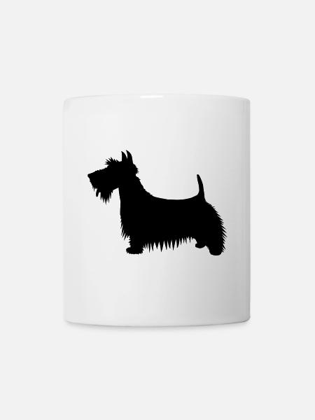 A silhouette illustration of a Scots Terrier Dog - Mug - white
