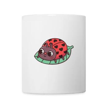 Cute Ladybug With Black Heart Spots - Mug - white - Front