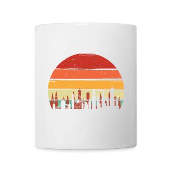 Retro Sunset City Skyline - Tasse - Weiß - Vorne