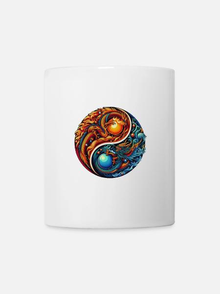 Illustration du dragon Yin Yang - Mug blanc - blanc