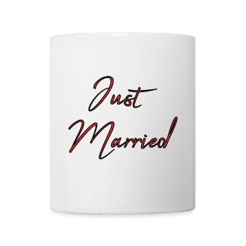 GERADE VERHEIRATET. Junggesellinnenabschied. VALENTINSTAG. PAAR - Tasse - Weiß - Vorne